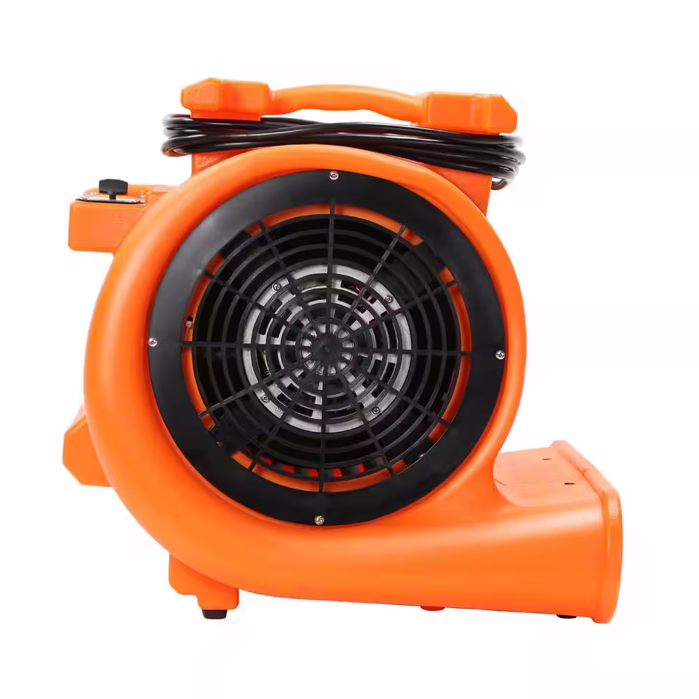 None 1 HP 11 in. 3 Speed Blower Fan Air Mover in Orange