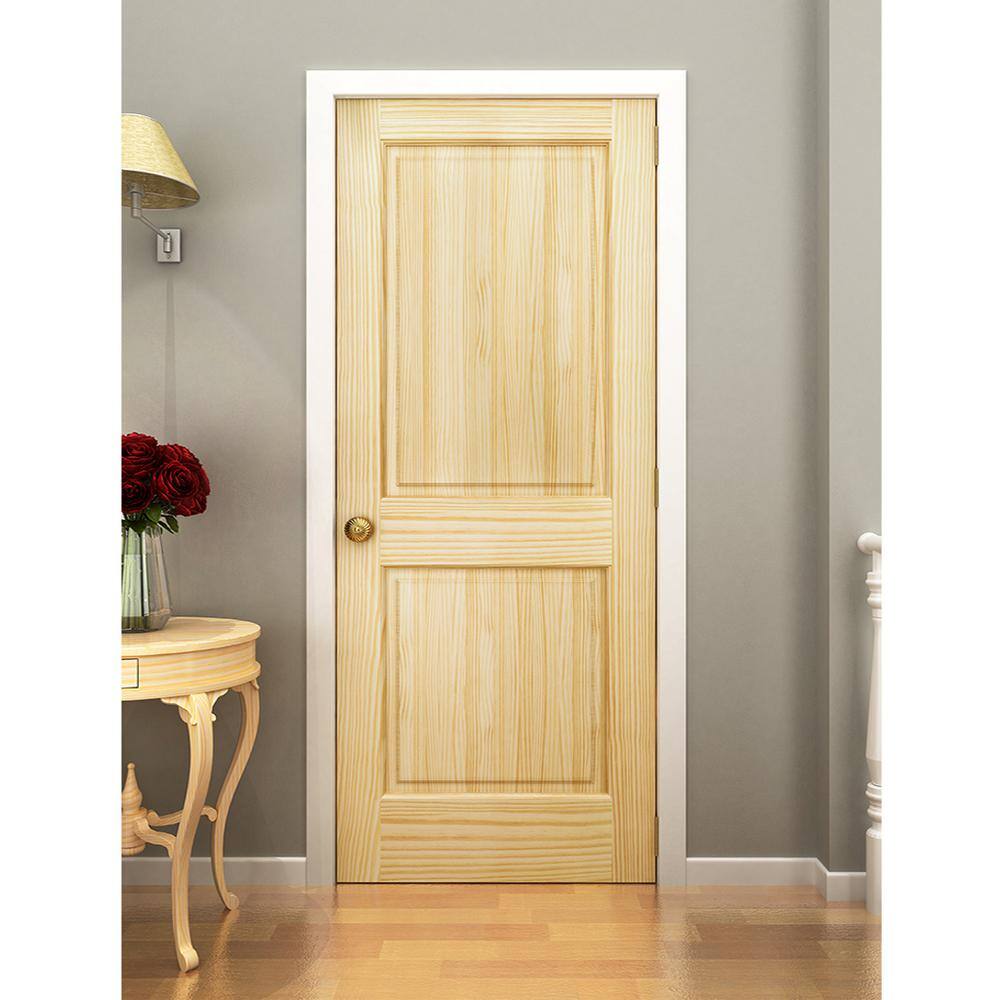 Kimberly Bay 36 in. x 80 in. Unfinished 2-Double Hip Panel Solid Core Wood Interior Door Slab