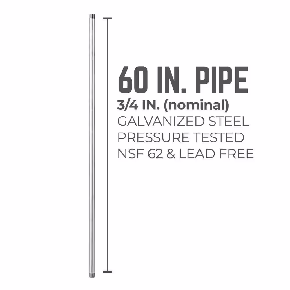 PIPE DECOR 3/4 in. x 5 ft. Galvanized Steel Pipe (4-Pack)