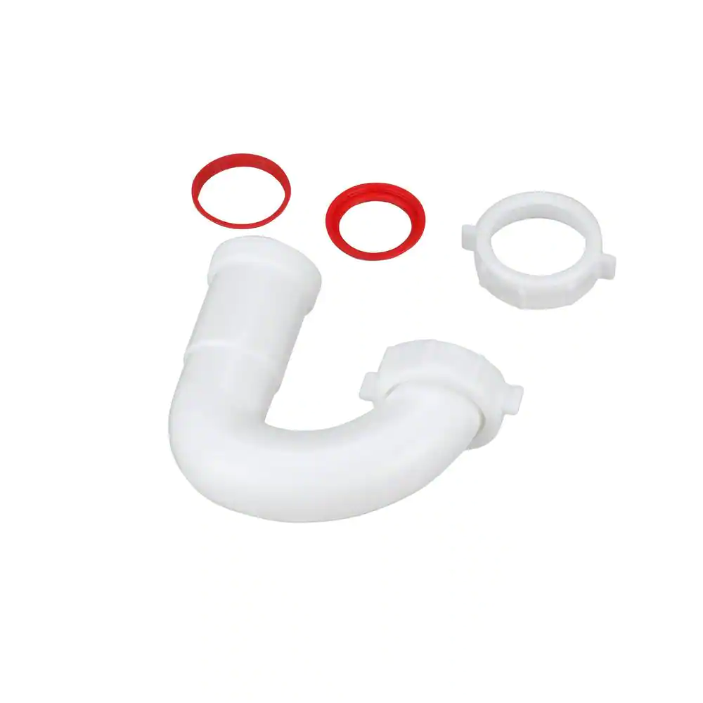 Oatey 1-1/2 in. White Plastic Bullnose-Joint Sink Trap J-Bend