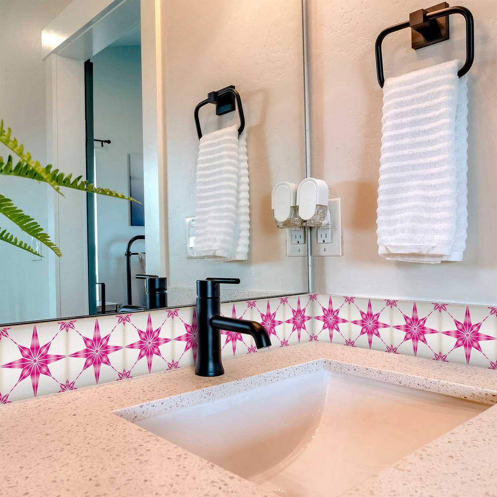 None Pink B16 4 in. x 4 in. Vinyl Peel and Stick Tile (24 Tiles, 2.67 sq.ft./pack)