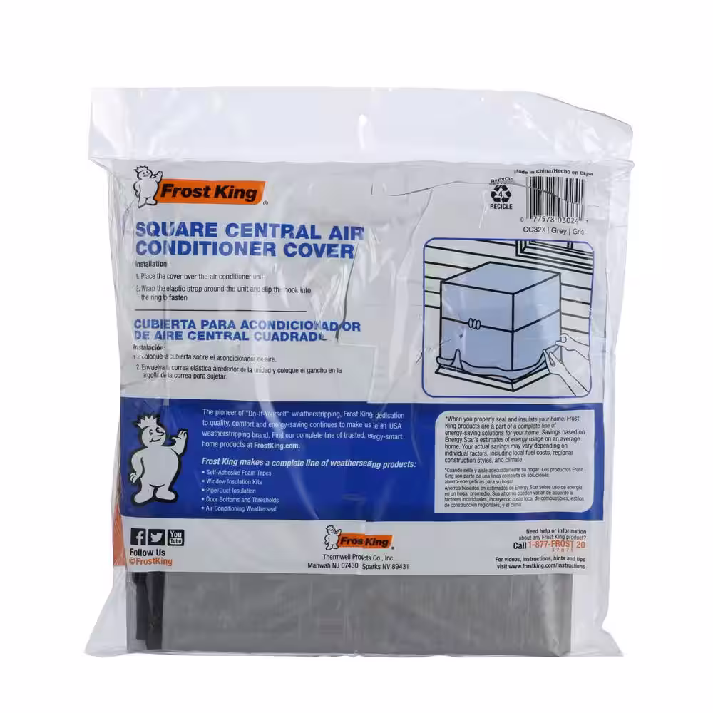 Frost King 34 in. x 34 in. x 30 in. Plastic Square Central Air Conditioner Cover