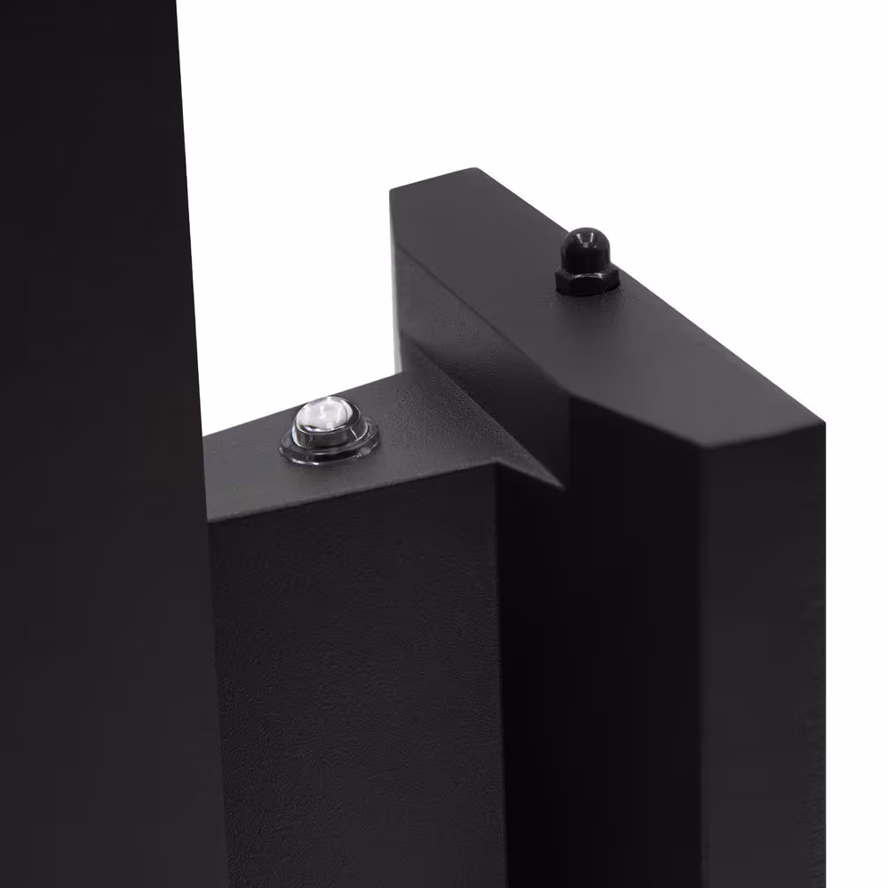 Maxxima Rectangular Dusk to Dawn Sensor Black Outdoor LED Wall Light, Up/Down Lantern Wall Sconce, 24-Watt, 2000 Lumens 3000K