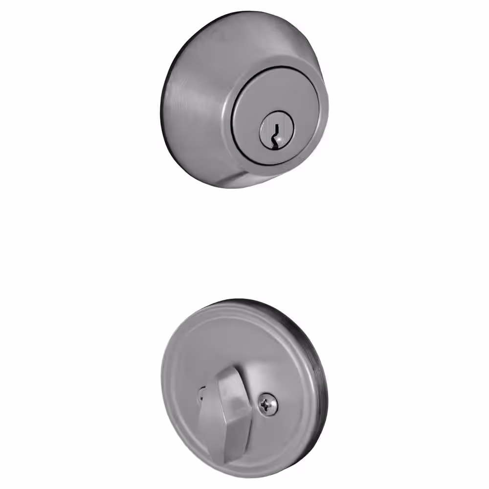 None VD60 Series Satin Stainless Steel Single Cylinder Deadbolt
