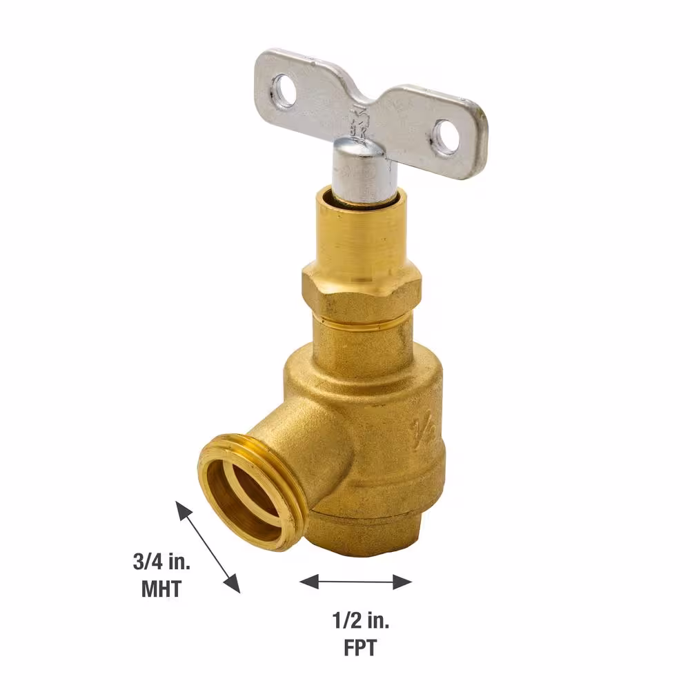 Everbilt 1/2 in. Brass Bent Nose Loose Key Garden Valve