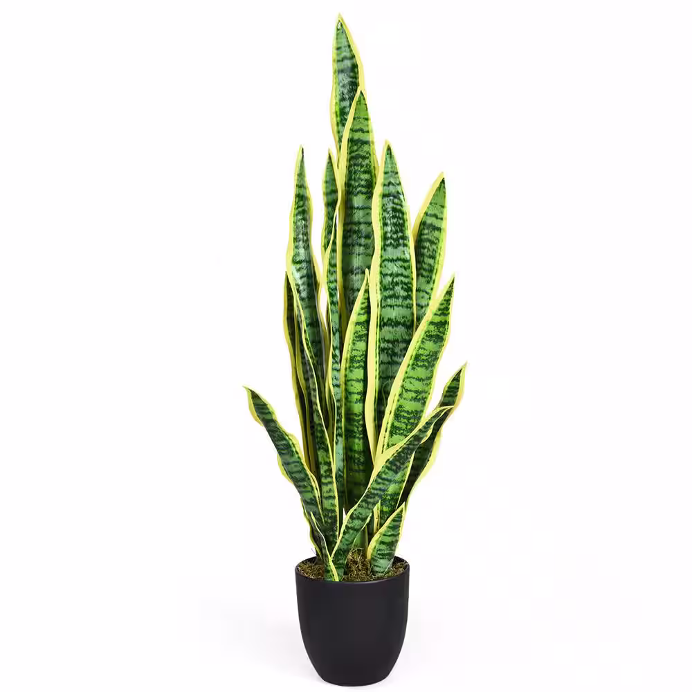 HONEY JOY 36 in. Green Artificial Tiger Plant Indoor and Outdoor Decoration Faux Agave Fake Sansevieria