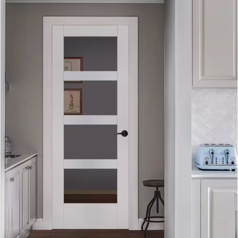 JELD-WEN 32 in. x 80 in. No Panel MODA Primed PMC1044 Solid Core Wood Interior Door Slab w/Clear Glass