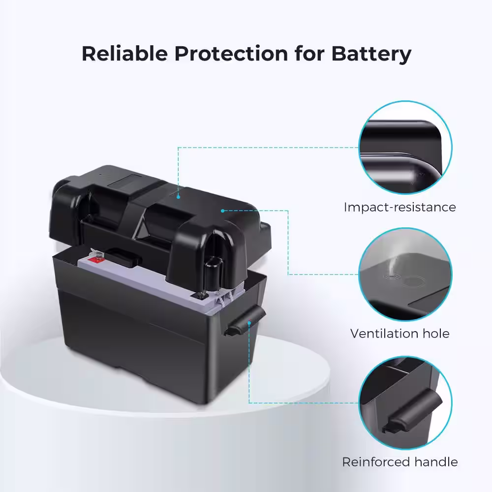 Renogy Deep Cycle AGM Battery 12-Volt 100Ah w/ Box Safe Charge Most Home Appliances for Off-Grid Solar System, Maintenance-Free