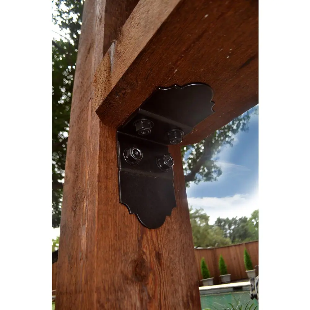 OWT Ornamental Wood Ties 5 in. 90Â° Angle Flush Inside Galvanized Metal Structural Wood to Wood Support Connector (2 Per Box)