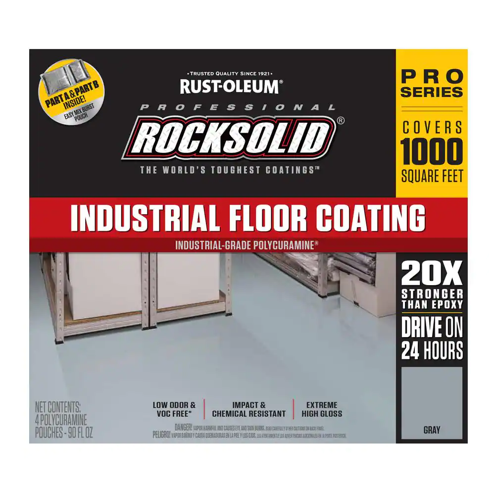 Rust-Oleum RockSolid 360 oz. Gray Polycuramine Industrial Floor Coating