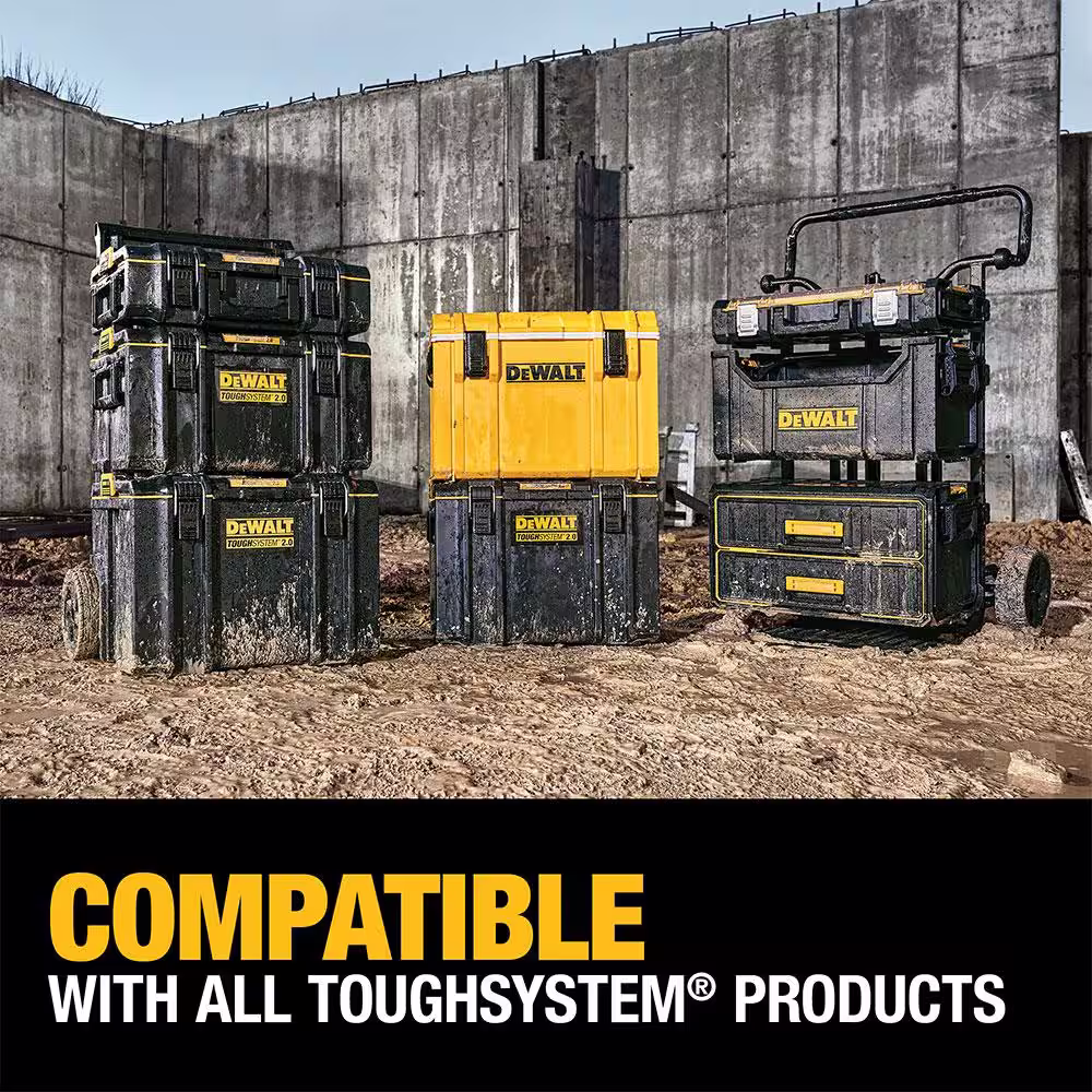 DEWALT TOUGHSYSTEM 2.0 22 in. Small Tool Box, 21.8 in. Tool Box and 10-Compartment Deep Small Parts Organizer