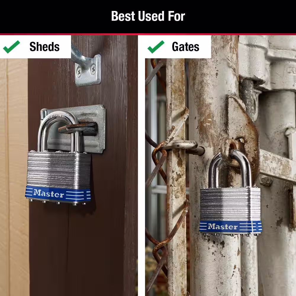 Master Lock Outdoor Padlock with Key, 2 in. Wide
