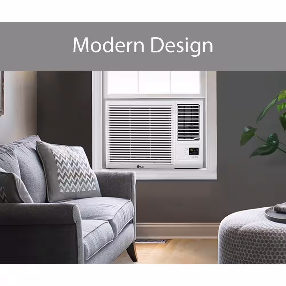 LG 7,500 BTU 115-Volt Window Air Conditioner LW8016HR with Cool, Heat and Remote in White