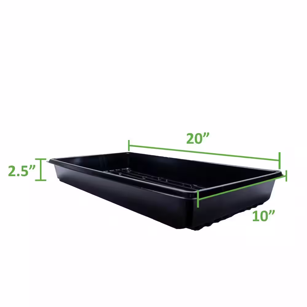 Viagrow 10 in. x 20 in. Propagation Starter Seedling Trays with Holes (20-Pack)