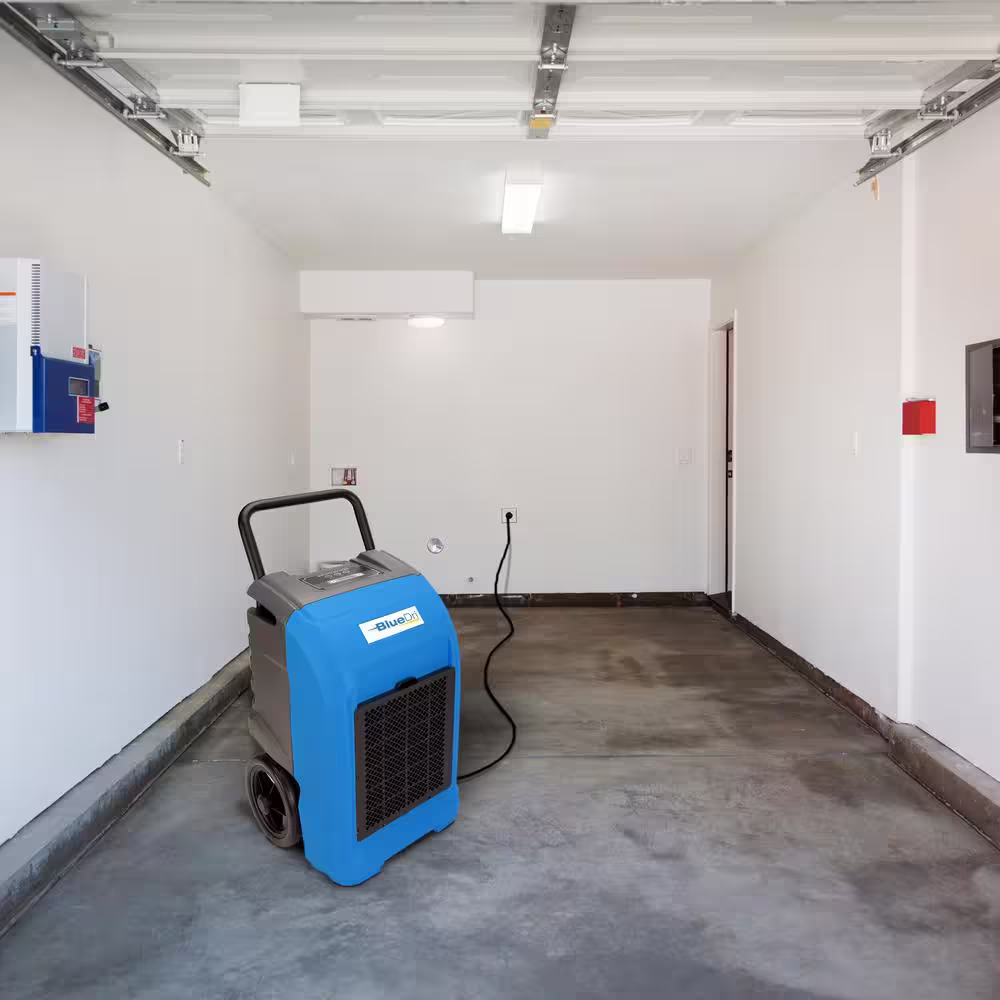 BlueDri 150-Pint Commercial Dehumidifier in Red for Water Damage Restoration Mold Remediation