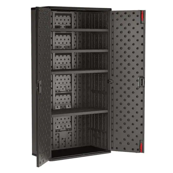 Suncast Commercial 40 in. W x 80.25 in. H x 20.25 in. D Plastic Freestanding Garage Cabinet in Slate