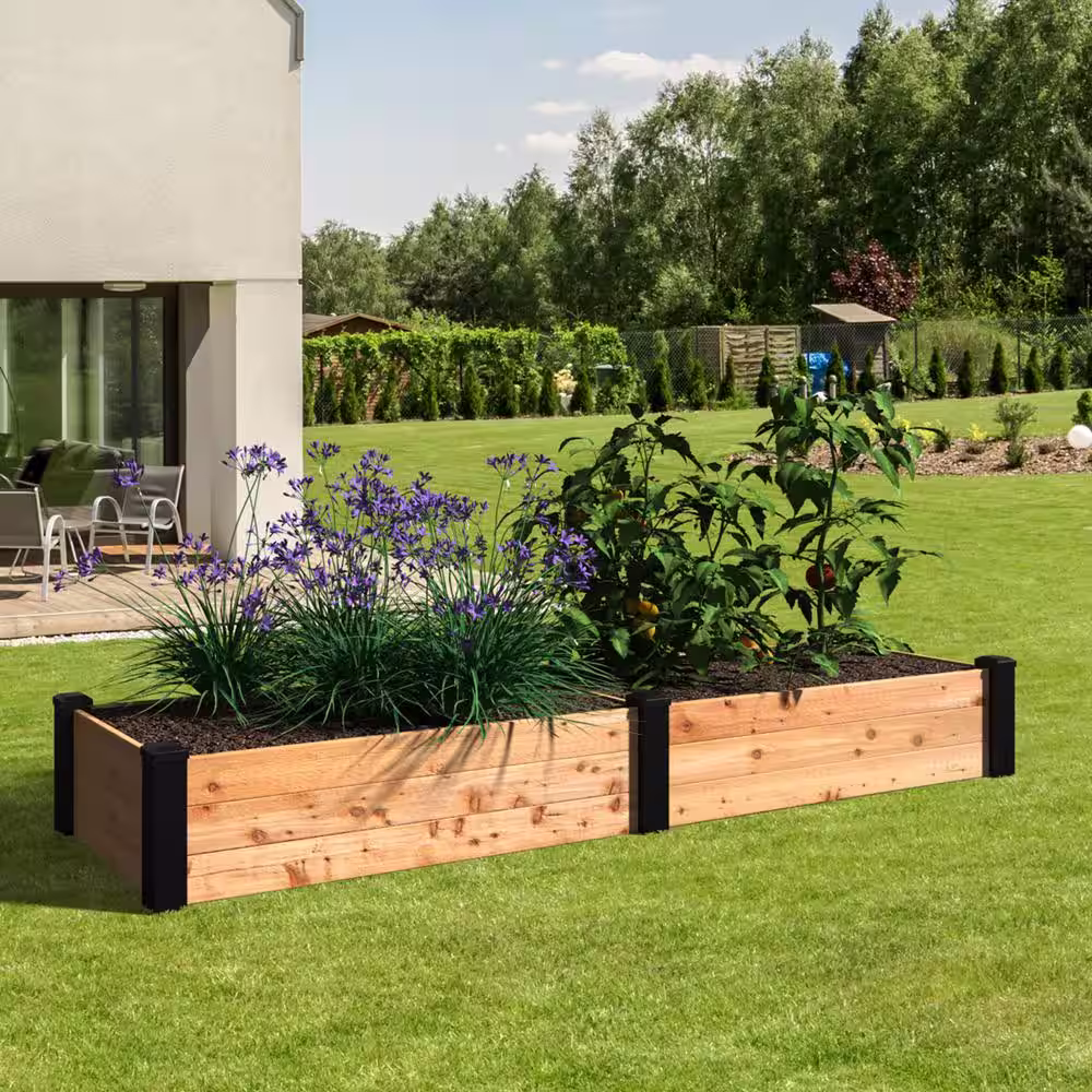 Outdoor Essentials Haven 2 ft. x 8 ft. Natural Cedar Raised Garden Bed (11 in. H)