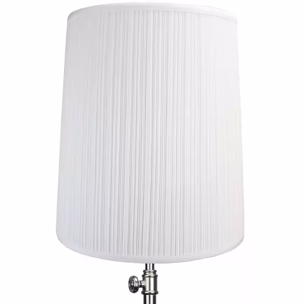 FenchelShades.com Fenchel Shades 13 in. Top Diameter x 15 in. Bottom Diameter x 17 in. Slant, Pleated Mushroom White Empire Lamp Shade