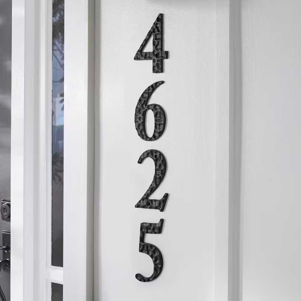 Everbilt 6 in. Black Cast Iron House Number 5