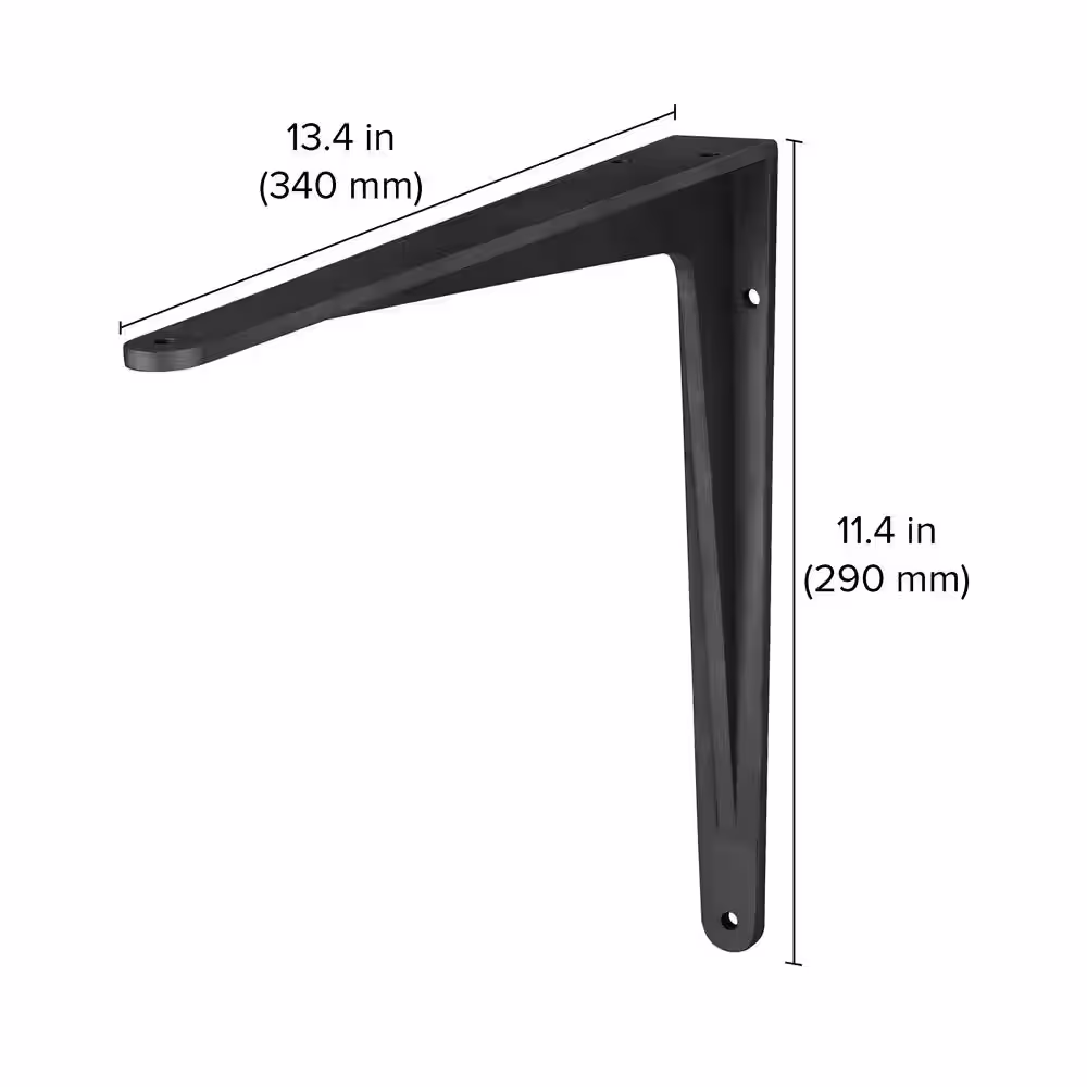 Dolle HERAKLES 13.4 in. Black Aluminum Shelf Bracket