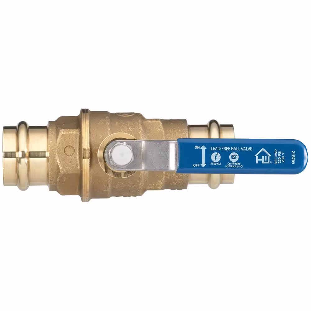 HOMEWERKS 1 in. Press x 1 in. Press Lead Free Brass Ball Valve