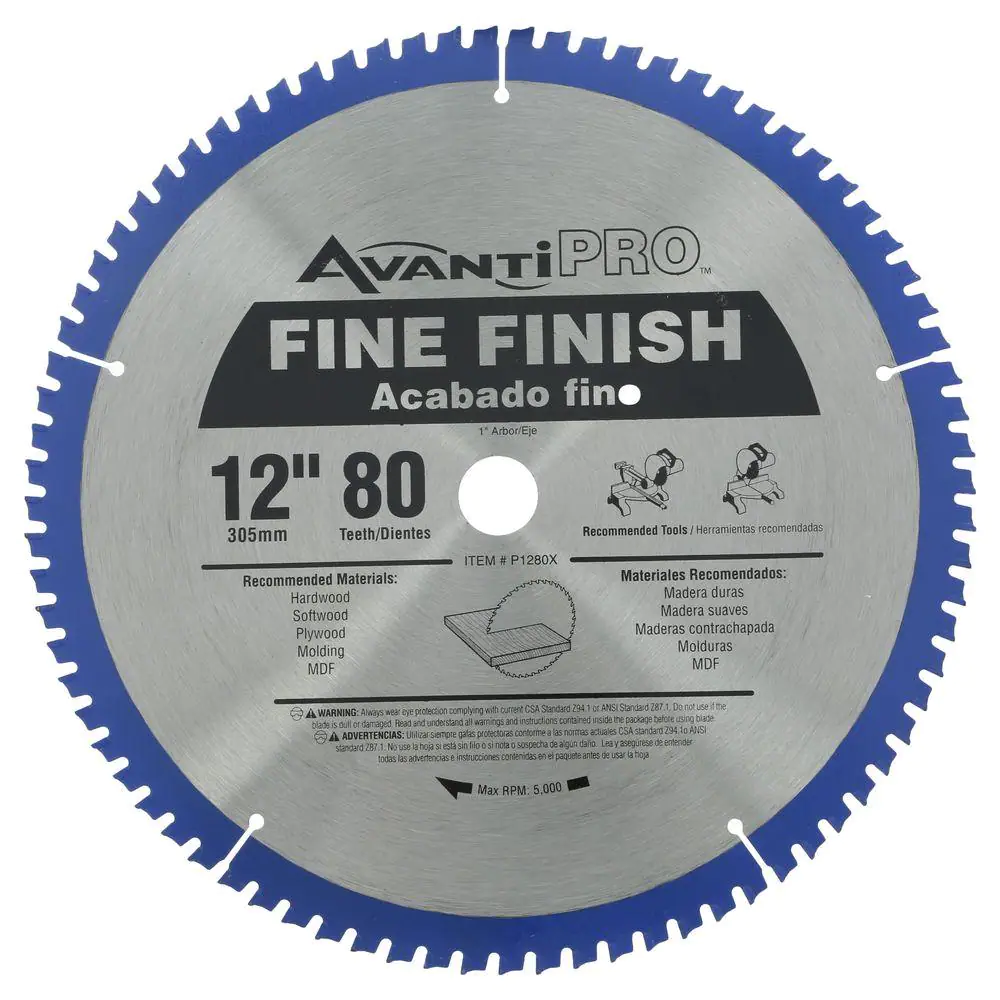 Avanti Pro 12 in. x 80-Tooth Fine Finish Circular Saw Blade (2-Pack)