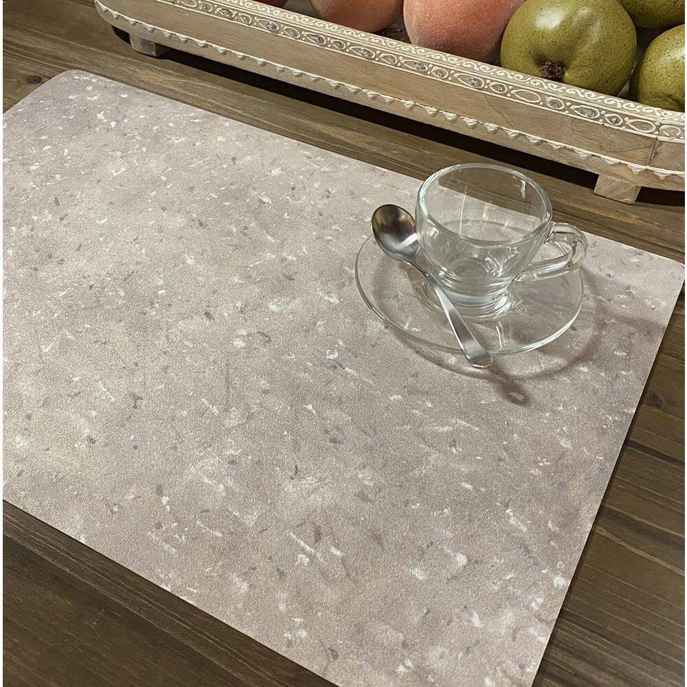 DASCO 17 in. x 12 in. Gray Vinyl Placemats (Set of 6)