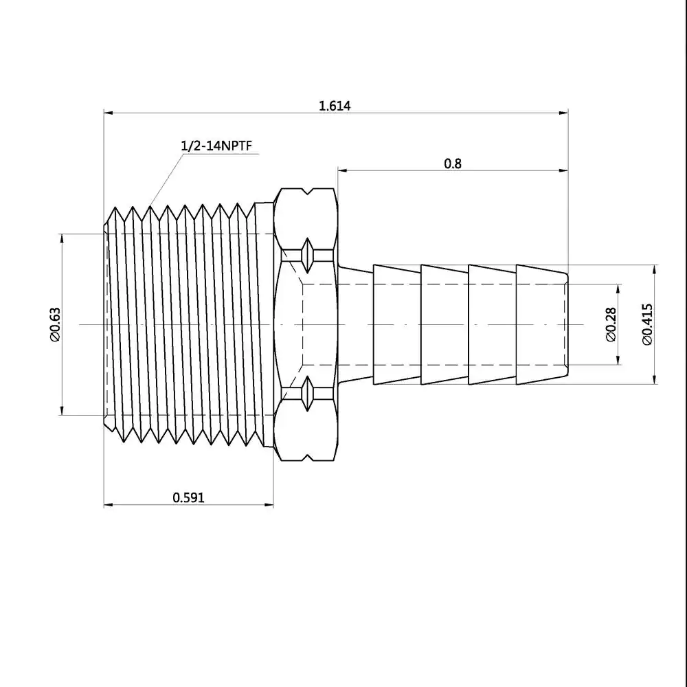 Everbilt 3/8 in. Barb x 1/2 in. MIP Brass Adapter Fitting