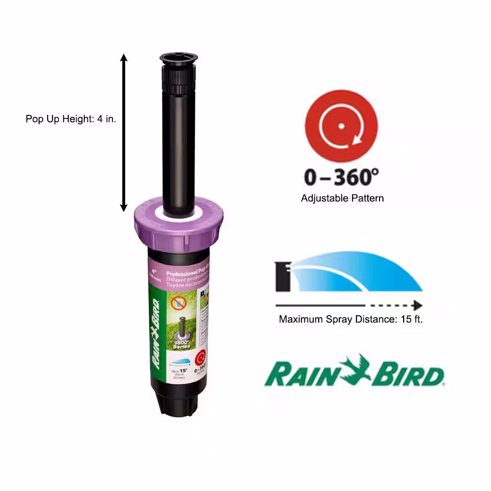 Rain Bird 4 in. Pop-Up Adjustable Pattern Non-potable Sprinkler with Purple Cap