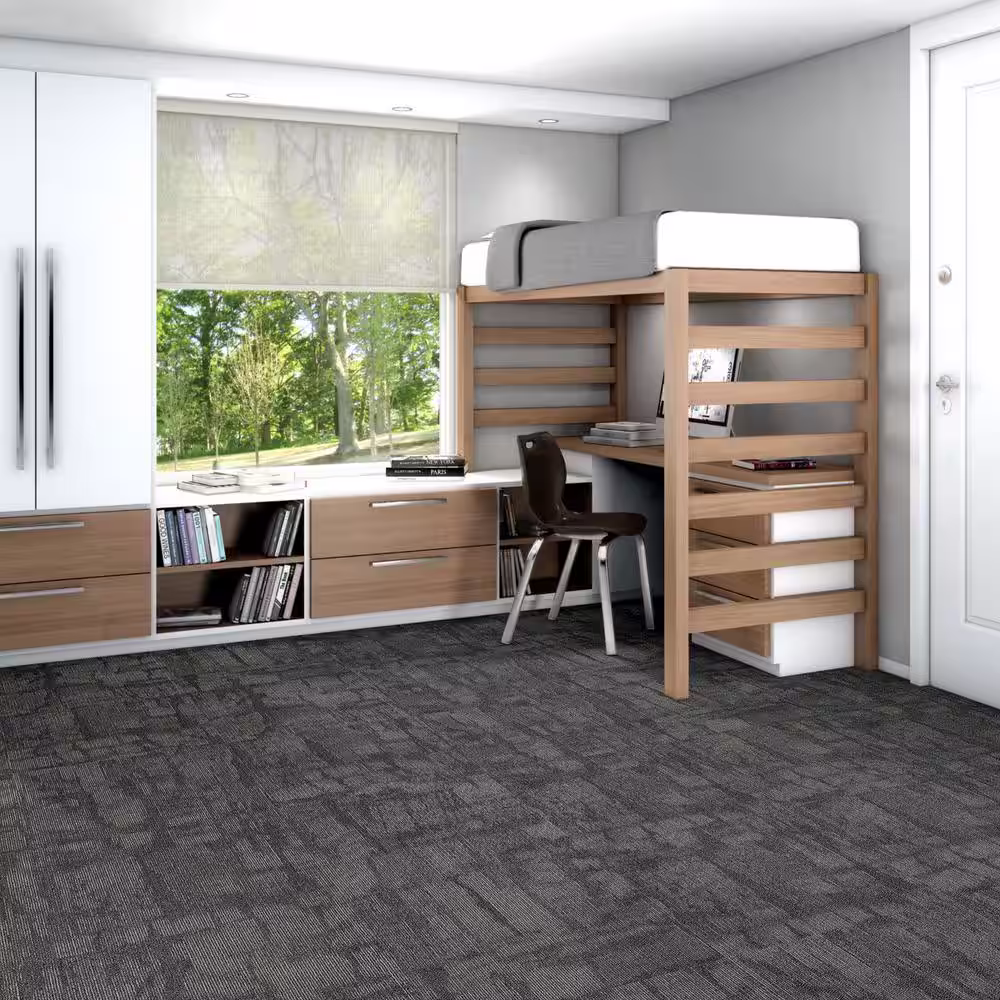 Shaw Bradstreet Gray Commercial 24 in. x 24 Glue-Down Carpet Tile (20 Tiles/Case) 80 sq. ft.
