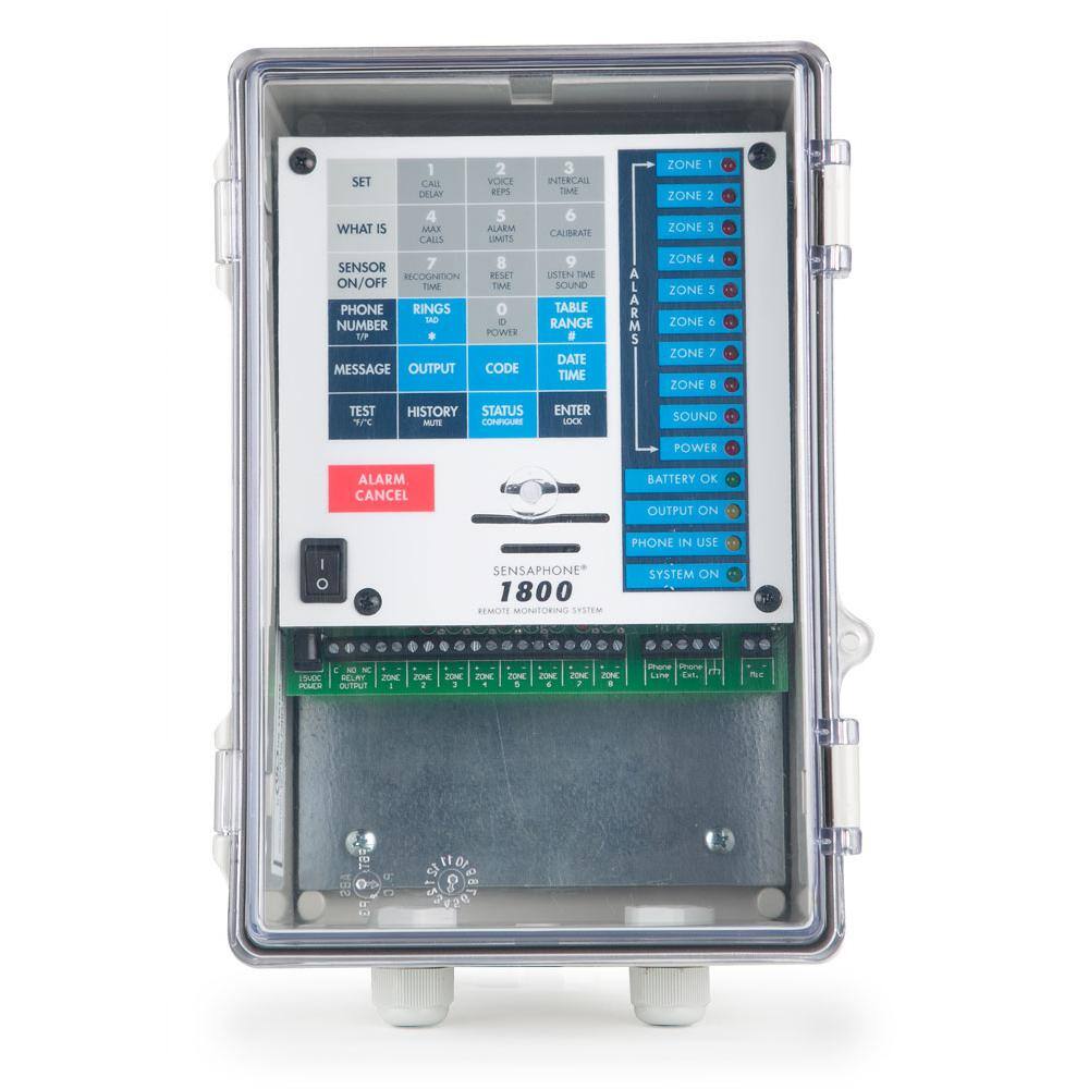 Sensaphone 1800 Series 8 Channel Remote Monitoring System with Clear Door