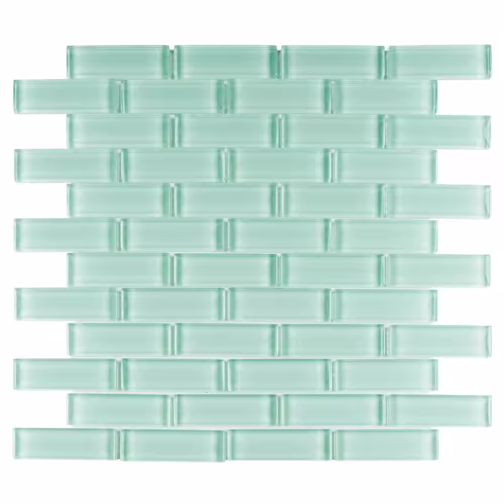 ANDOVA Enchant Darling Bewitch Aqua Blue Glossy 11-7/8 in. x 11-7/8 in. Glass Rectangle Mosaic Tile (10.78 sq. ft./Case)