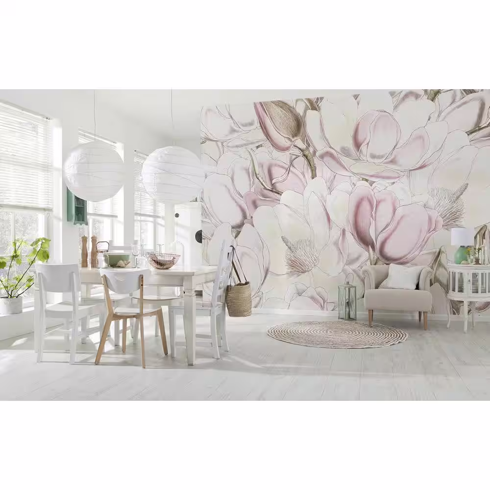 Komar 98 in. x 145 in. Pink Petals Wall Mural