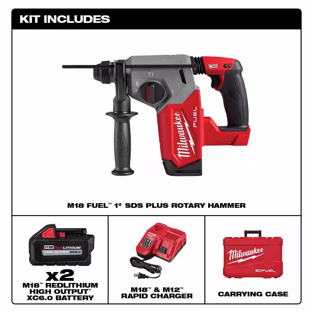 Milwaukee MX FUEL ROCKET Tower Light/Charger Kit with M18 FUEL 1 in. Cordless SDS-Plus Rotary Hammer Kit