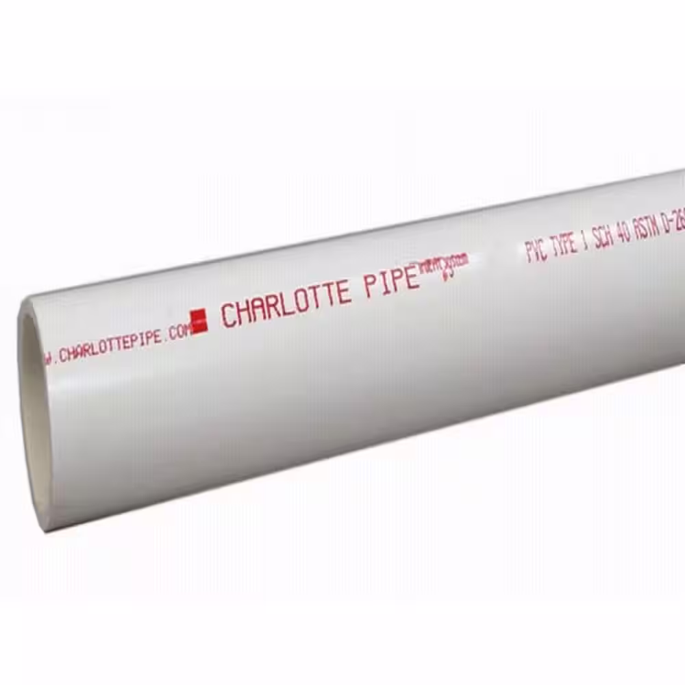 Charlotte Pipe 1-1/4 in. x 10 ft. PVC DWV Sch. 40 Pipe