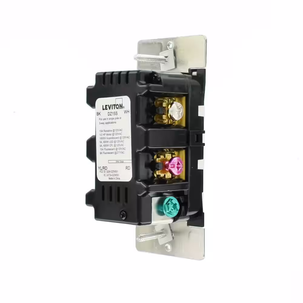 Leviton Decora Smart with Z-Wave Technology 15 Amp Switch, White/Light Almond