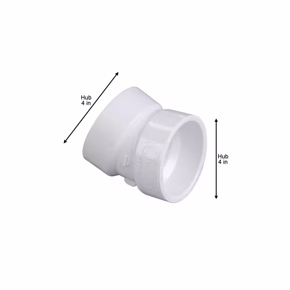 NIBCO 4 in. PVC 22-1/2-Degree Hub x Hub Elbow