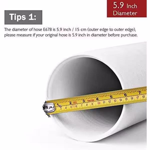 TURBRO 5.9 in. 6.5 ft. Insulated Flexible Exhaust Hose for Portable Air Conditioner