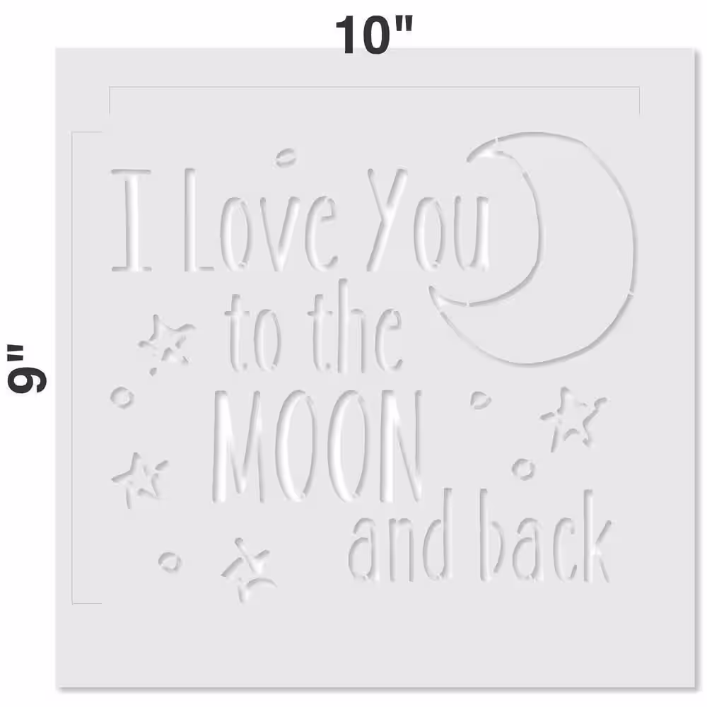 Designer Stencils I Love You to the Moon and Back Stencil and Free Bonus Stencil