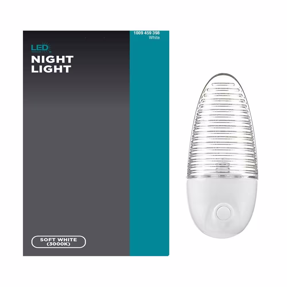 None Manual On/Off Soft White LED Plug-In White Night Light