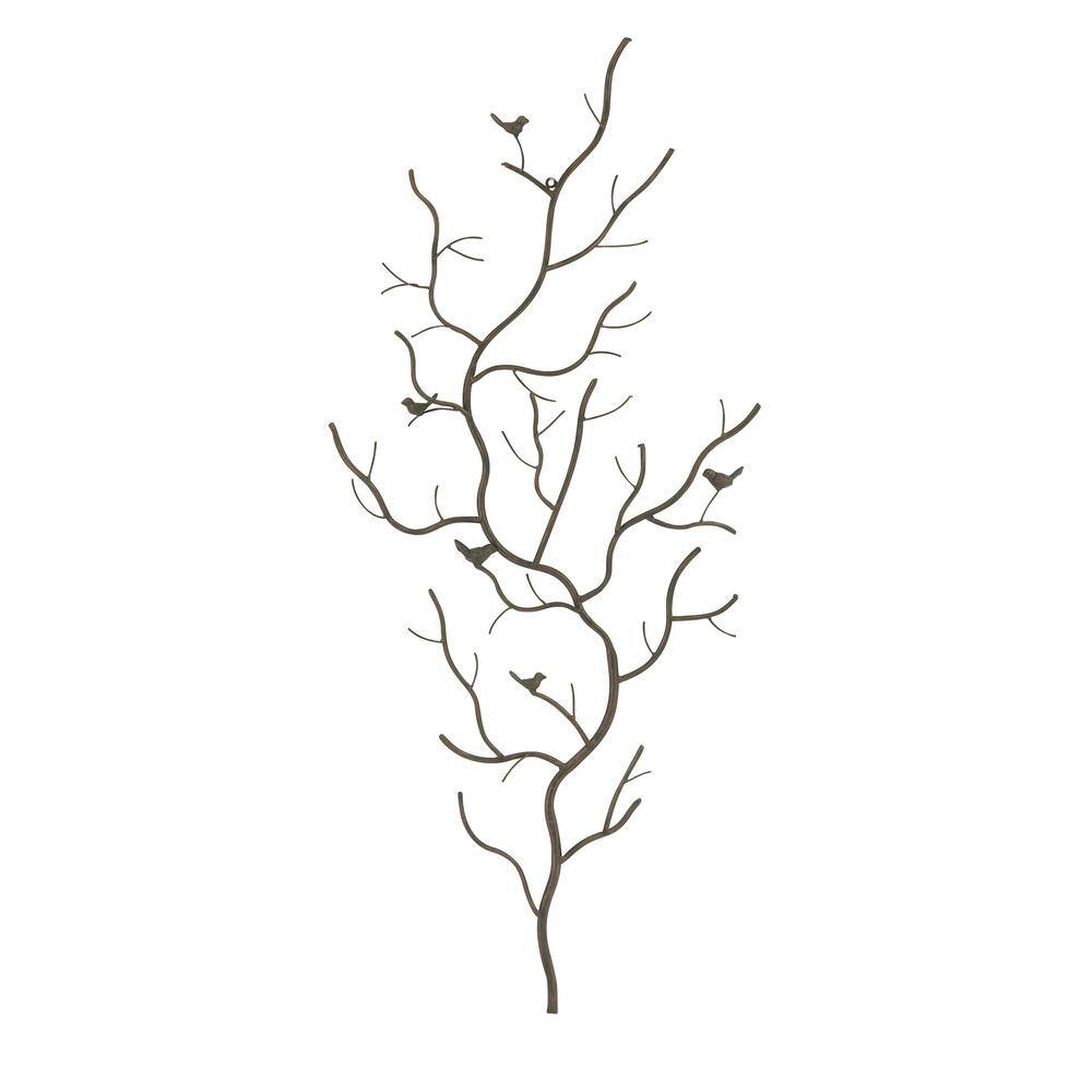 Litton Lane Metal Brown Bird Wall Decor