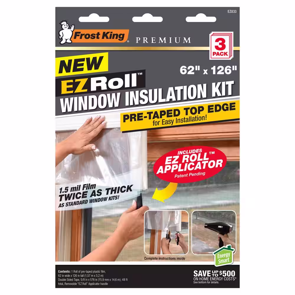 Frost King E/O 42 in. x 62 in. Premium EZ Roll Shrink Window Insulation Kit (3-Pack)