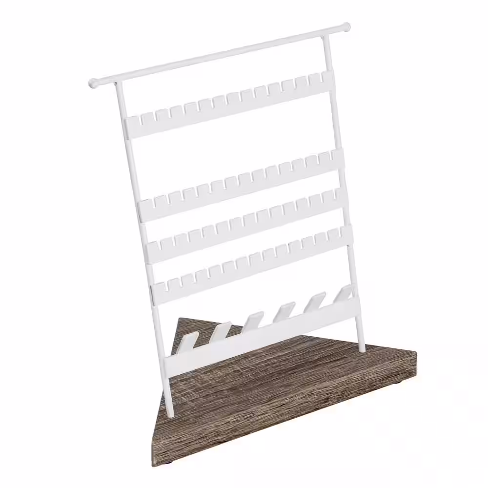 Honey-Can-Do White Geometric Jewelry Stand