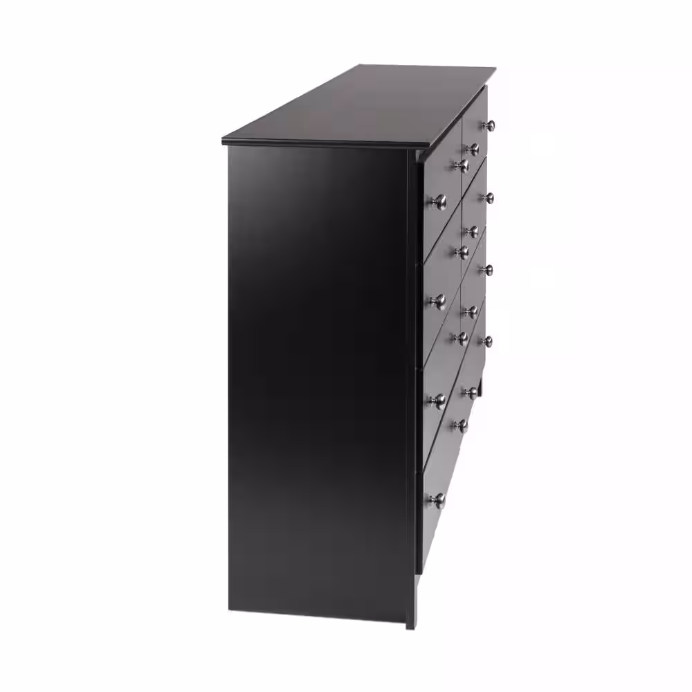 Prepac Sonoma 8-Drawer Black Dresser 36.25 in. H x 59 in. W x 15.75 in. D