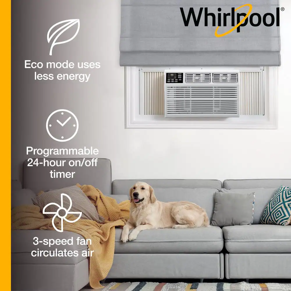 Whirlpool Energy Star 10,000 BTU 115-Volt Window-Mounted Air Conditioner w/ Remote Control, AC for Rooms up to 450 sq. ft., Timer