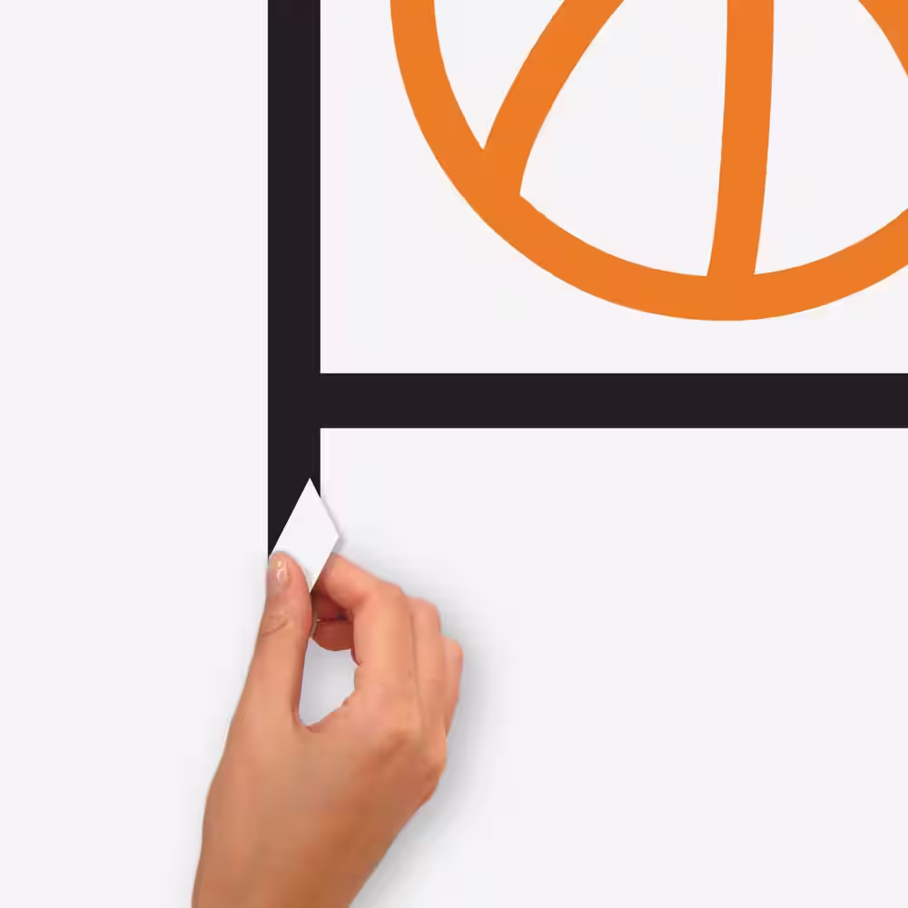 RoomMates BASKETBALL COURT ORANGE/BLACK XL GIANT PEEL and STICK WALL DECALS WITH GLOW (Set of 20 decals)