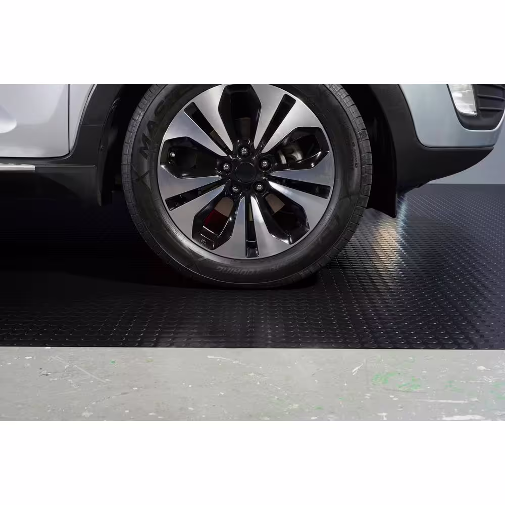 G-Floor Coin 5 ft. x 10 ft. Midnight Black Commercial Grade Vinyl Garage Flooring Cover and Protector
