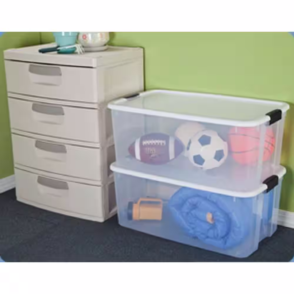 Sterilite 116 Qt. Ultra-Latching Storage Bin Box Container, Clear (16-Pack)