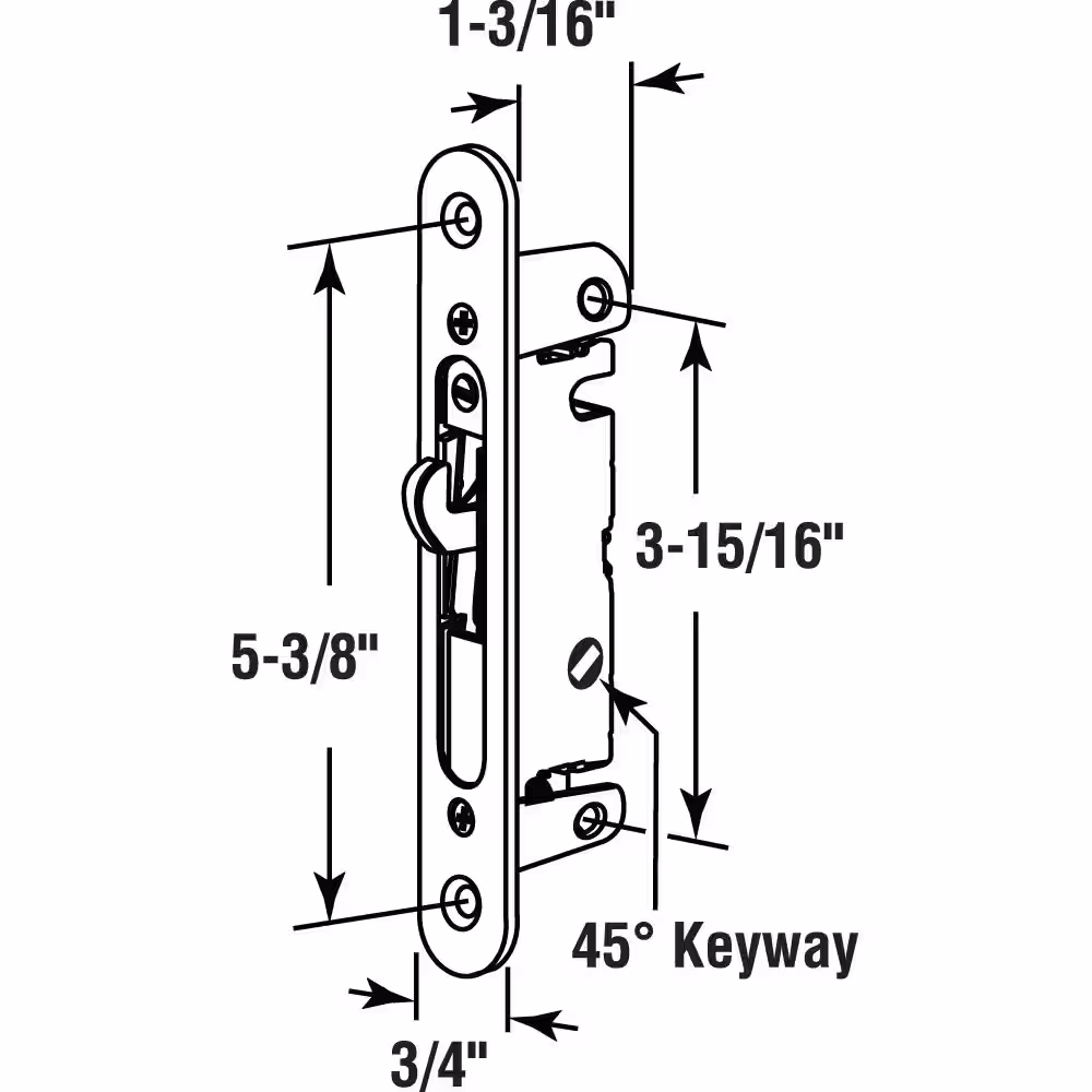 Prime-Line Mortise Latch with Security Adaptor Plate