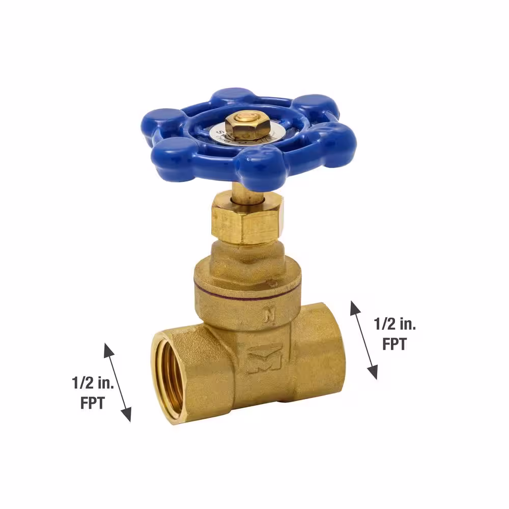 Everbilt 1/2 in. x 1/2 in. Brass FPT Compact-Pattern Threaded Gate Valve